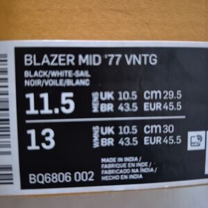 Nike Blazer Mid '77 VNTG Black/White-Sail